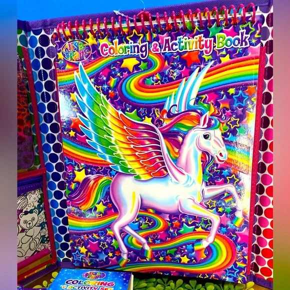 LISA FRANK TRIFOLD PORTFOLIO OVER 750 STICKERS 3 PUZZLES ACTIVITY SET MO… - Picture 7 of 16